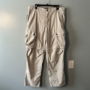 Timberland Men's  Cargo Hiking Pants Zip-Off Shorts 36x32 NWT Tan Outdoor